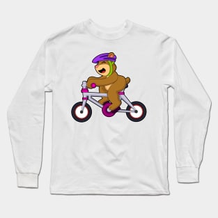Bear with Bicycle & Helmet Long Sleeve T-Shirt